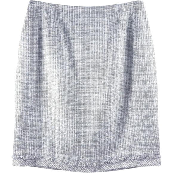 White House Black Market Dresses & Skirts - White House Black Market Tweed Pencil Skirt Cool Wisteria Ecru Size 10 NWT